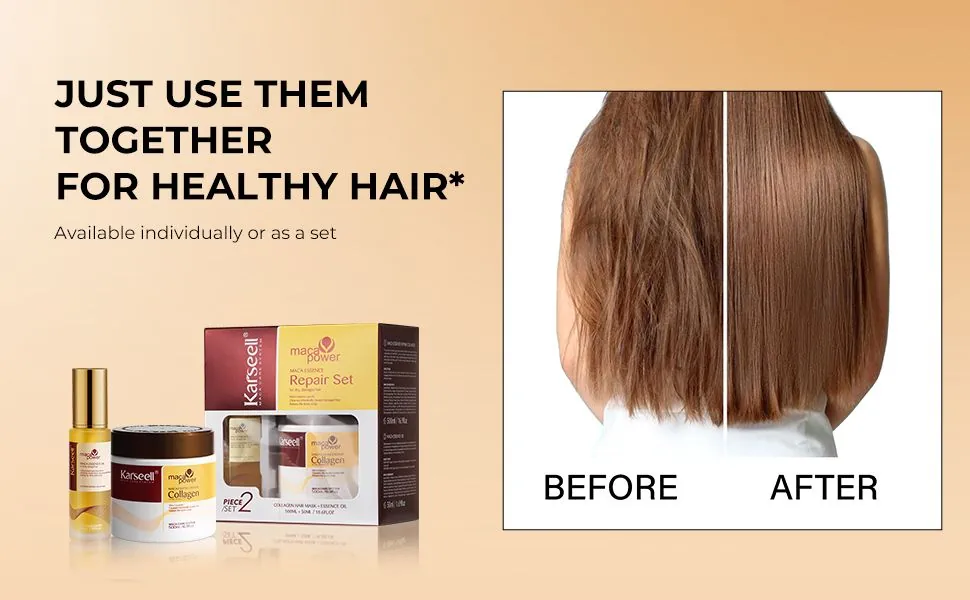 set maschera per capelli+olio per capelli al collagene karseell