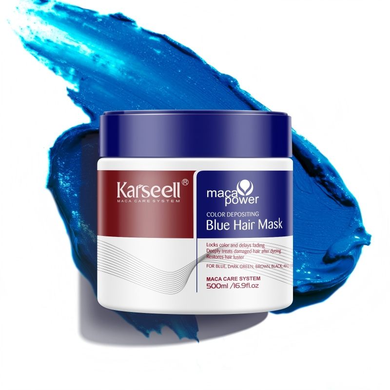 Karseell Blue Hair Color Depositing Mask - Maschera di deposito del colore dei capelli blu foto del prodotto